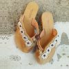 Leather sandals, slip-on sandals with lace, beaded sandals, greek sandals handmade, lace sandals, white sandals lefka ori
